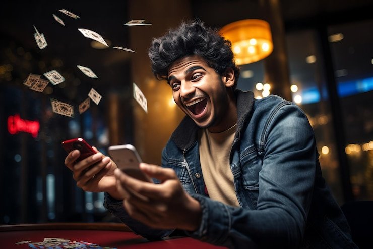 Antarmuka aplikasi mobile rajaolympus menampilkan meja dealer langsung dan menu taruhan olahraga